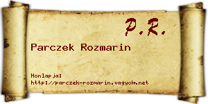 Parczek Rozmarin névjegykártya